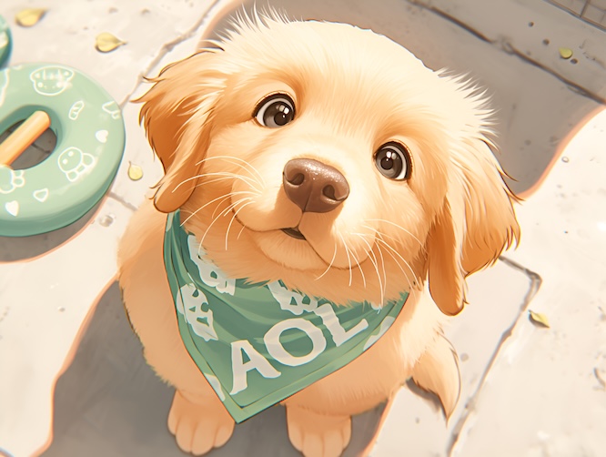 摄图网_603341742_戴着AOL围巾的金毛幼犬(企业商用).jpg 摄图网_603341742_戴着AOL围巾的金毛幼犬(企业商用).jpg