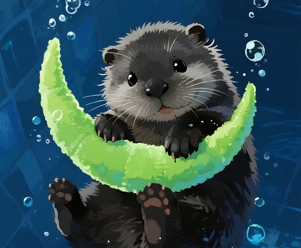 摄图网_604058712_banner_水獭水中抱着绿色月牙形物体（企业商用）.jpg