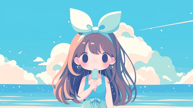 摄图网_402623478_在海边吃冰激凌的可爱卡通小女孩（企业商用）.jpg