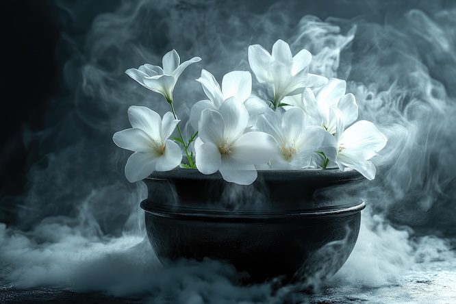 摄图网_371461304_香炉中燃烧的香与白色花朵（企业商用）.jpg