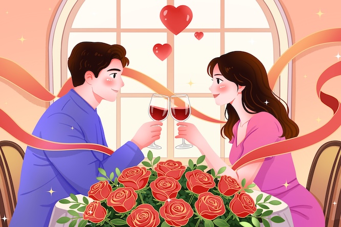 摄图网_701183571_情侣碰杯庆祝浪漫情人节场景插画（企业商用）.jpg