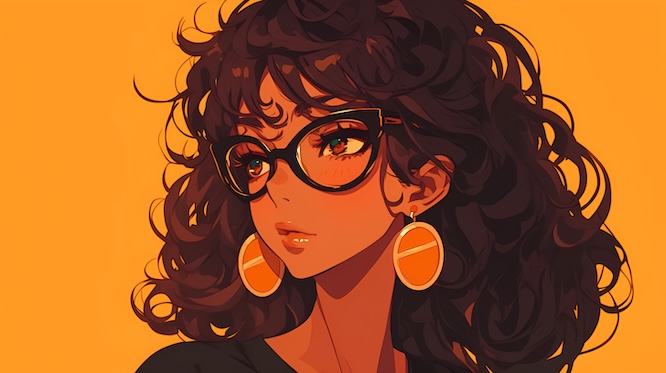 摄图网_603758119_戴眼镜女性侧脸插画（企业商用）.jpg